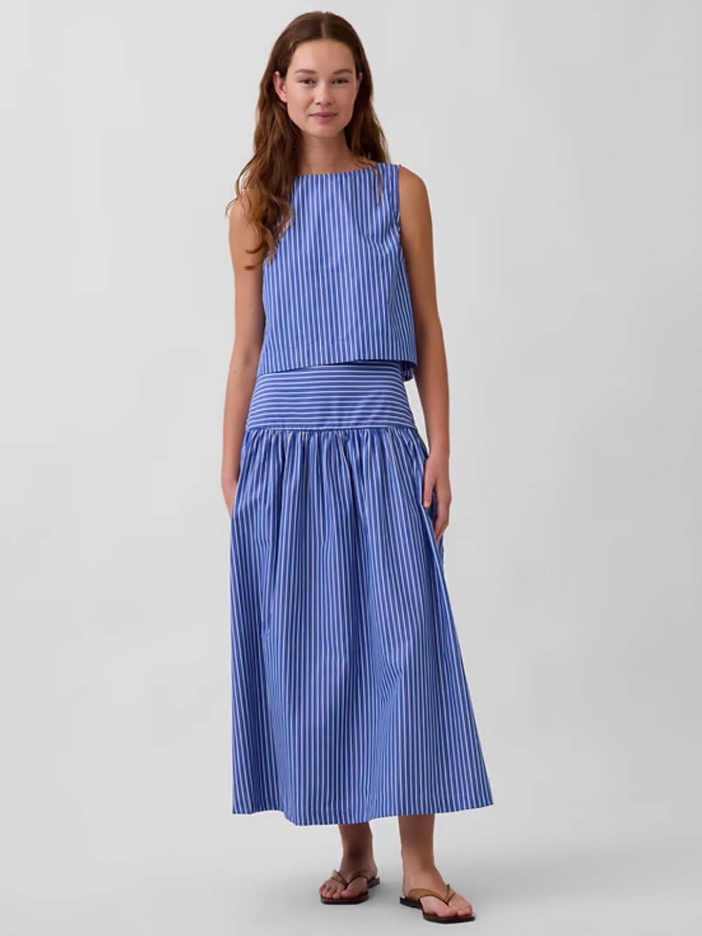 NWT GAP Poplin Drop-Waist Maxi Skirt